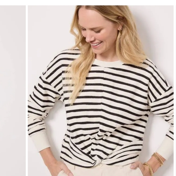 Evereve Noah Stripe Sweatshirt Small - Picture 1 of 5